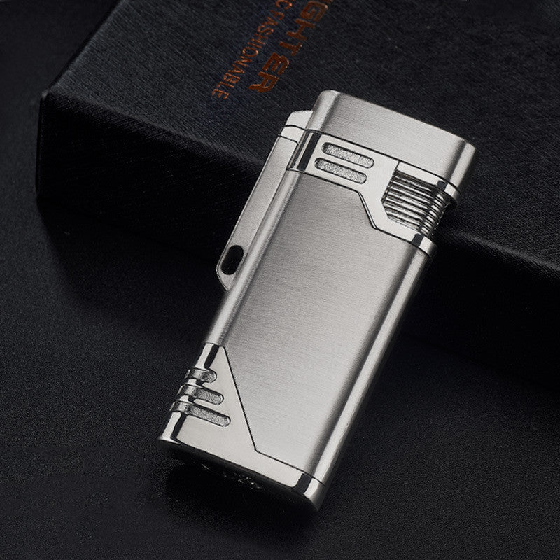 Thin stylish double flame lighter