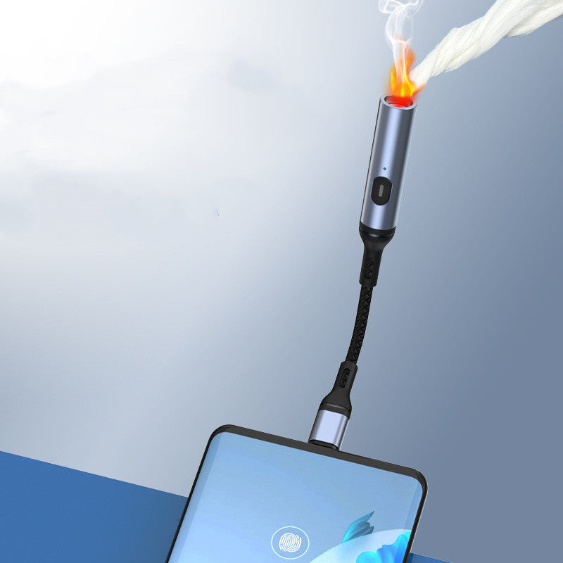 Mobile phone charging port windproof lighter