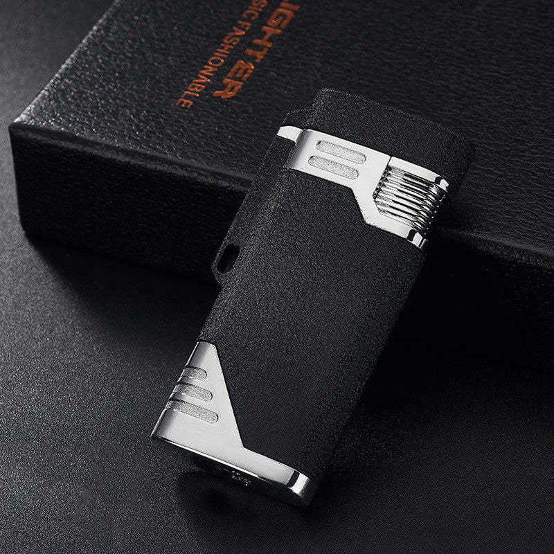 Thin stylish double flame lighter