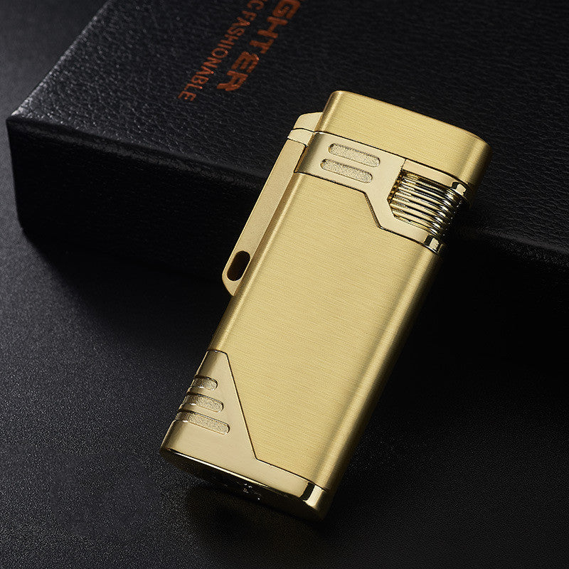 Thin stylish double flame lighter