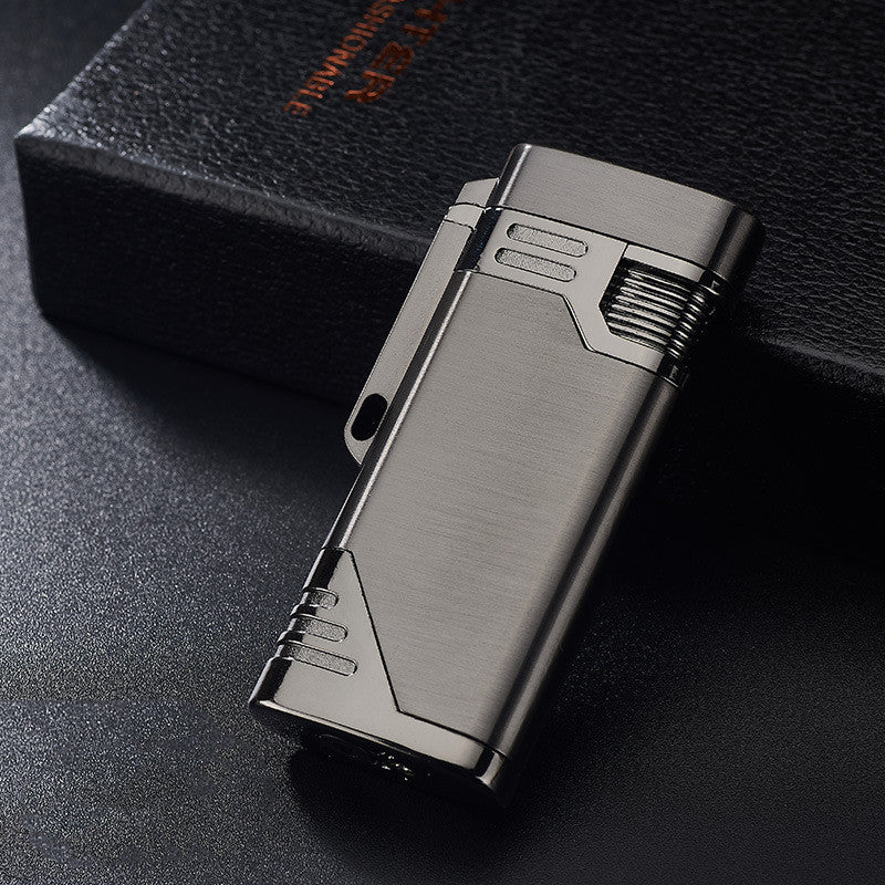 Thin stylish double flame lighter