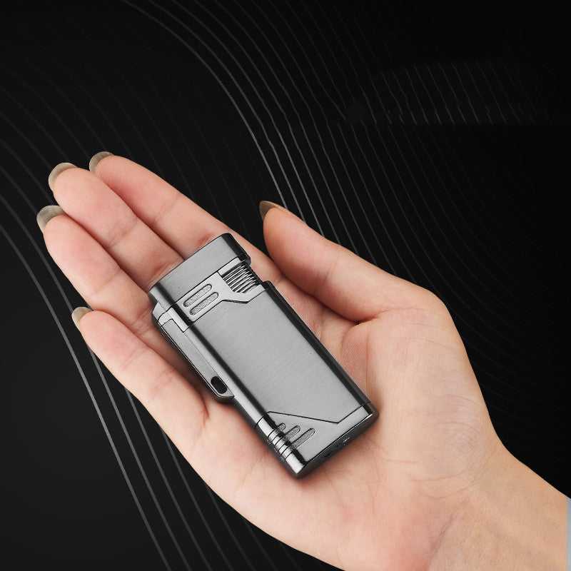 Thin stylish double flame lighter