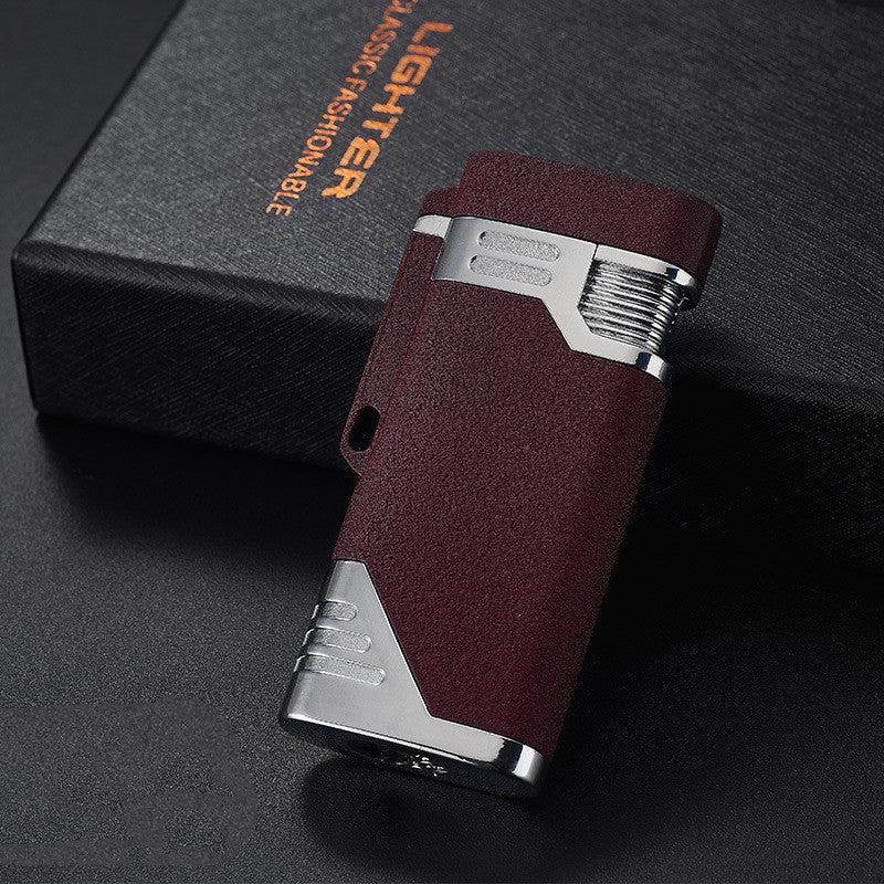Thin stylish double flame lighter