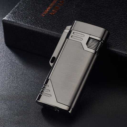 Thin stylish double flame lighter