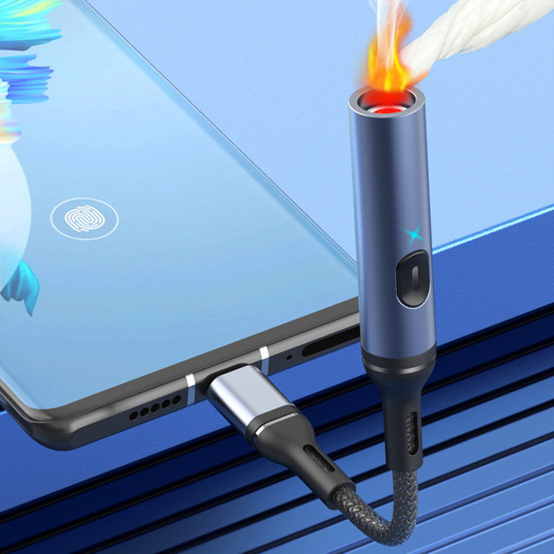 Mobile phone charging port windproof lighter